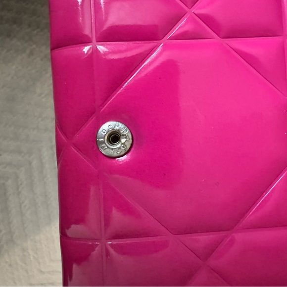 Patent Cannage Lady Dior Rendezvous Wallet On Chain Fuchsia full set - Picture 12 of 15